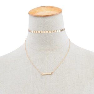 Gold double layer choker